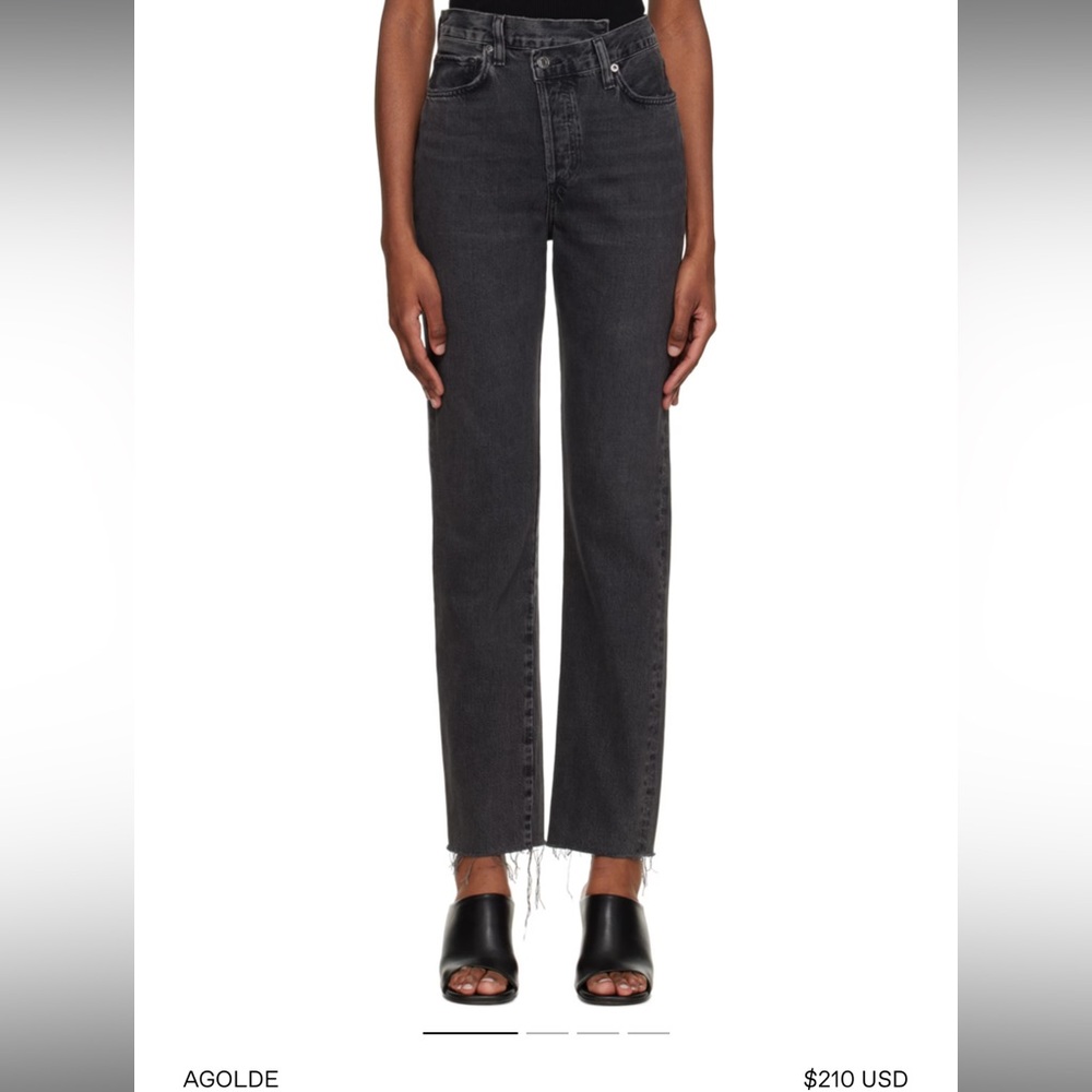 Agolde Criss Cross Jeans Black - Straight Leg - Raw Hem - 29